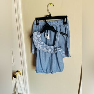 Striped Two-Piece Top and Skirt Set Size 8